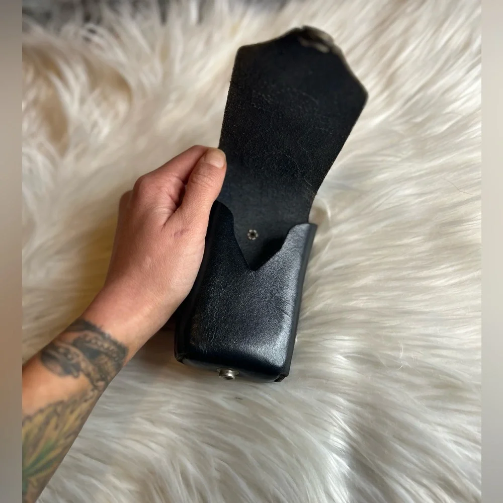 Vintage Harley-Davidson Black Leather Belt Pouch
